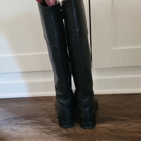 Tory Burch Black genuine Leather Riding Boots Size 7.5 - Picture 4 of 12